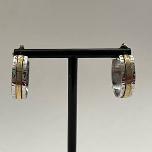 Vintage MCM Modernist Hoop Earrings, Vintage Jewelry